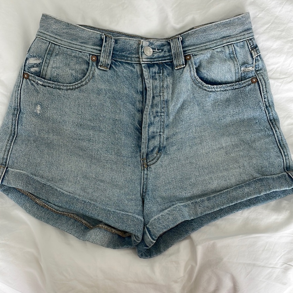 Free People rolled cuff denim shorts